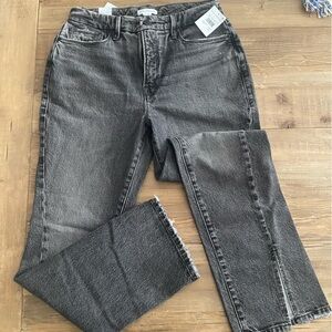 NEW Good American Good Curve Straight Distressed Black jeans size 4/27